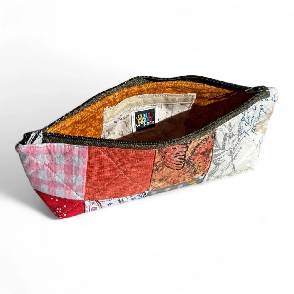 Colorful Patchwork Zipper Pencil Pouch - Picture 6 of 8
